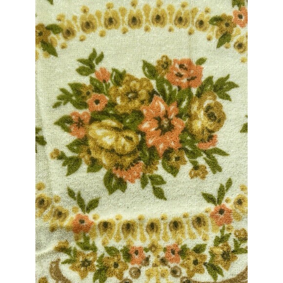 Vintage Tastemaker 100% Cotton Floral Fringe Bath Towels Set Yellow (2) Cottage - Picture 15 of 16